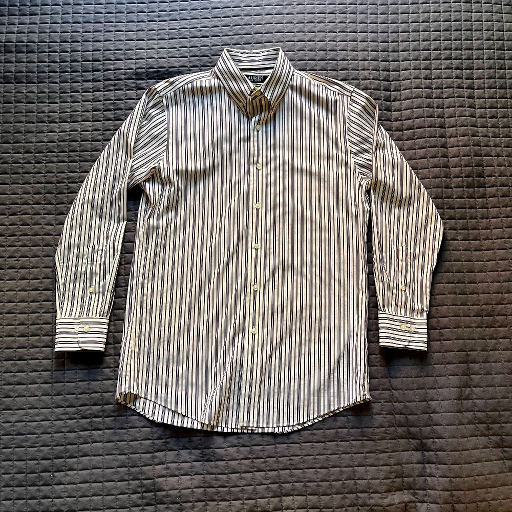 Lauren Ralph Lauren Collared Shirt Men's M - Slim Fit Stretch Non Iron
